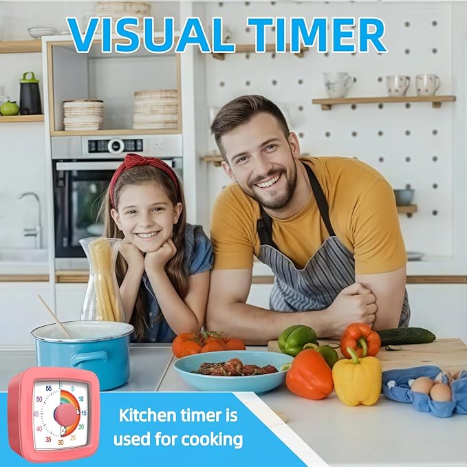 Visual Timer for Kids Adults, 60-Minute Countdown Timer for Classroom, Pomodoro - Image 4