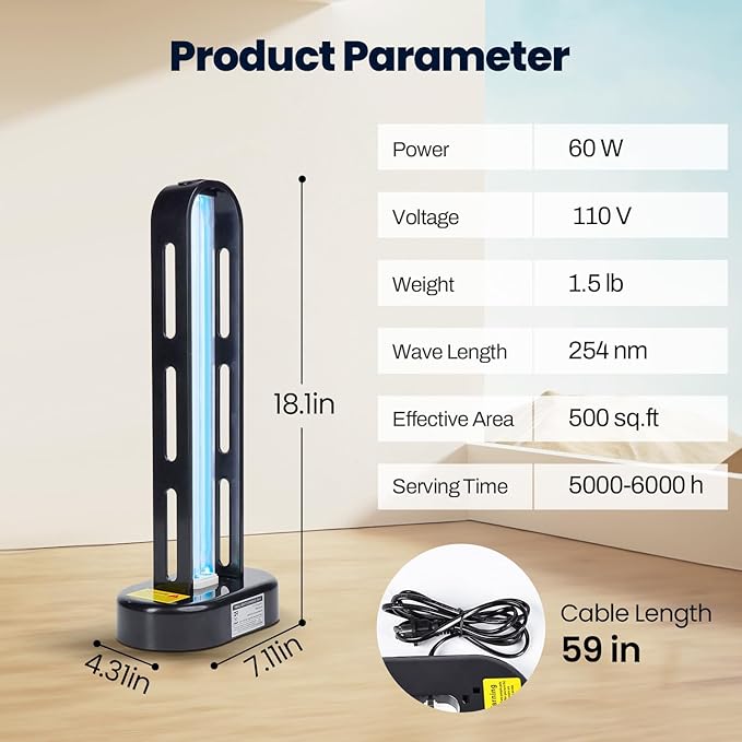 UV Light Sanitizer, 60W Ultraviolet Light - Image 4