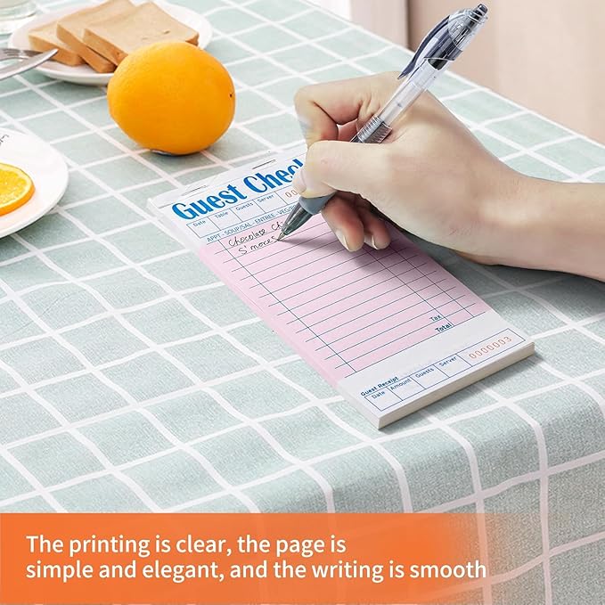 4 Pack Pink Guest Checks Books for Servers Server Note Pads, Waiter Checkbook - Image 6