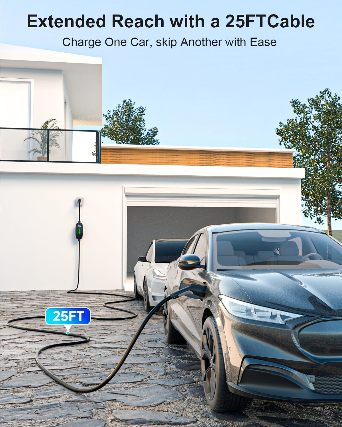 EVDANCE Level 1&2 EV Charger, Electric Vehicle Portable Charger with 25FT...