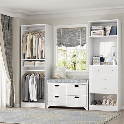 Unikito 50” Closet System with 4 Drawers, 4.2FT Wood Closet Organizer with - Image 4