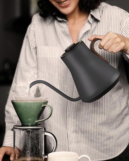 Gooseneck Electric Kettle with Precise ±1℉ Temperature Control, Wood-Accented - Image 2