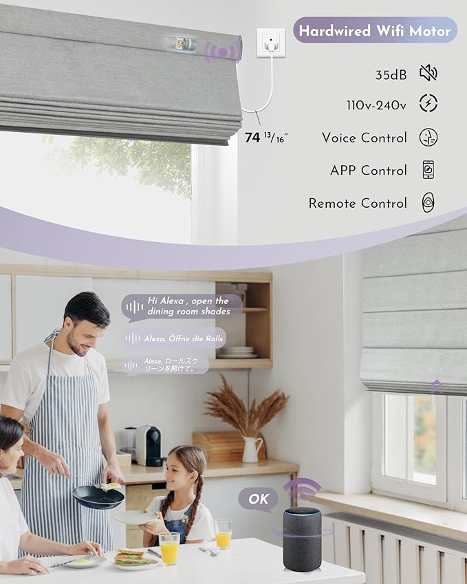 Graywind Smart Roman Shades Compatible - Image 3
