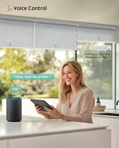 Yoolax Motorized Blinds with Remote, Automatic Window Shades Compatible with - Image 2