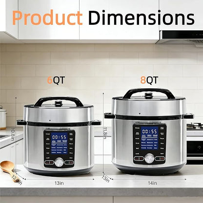 HealSmart 24-in-1 Electric Pressure Cooker 8.5 Quart, Non-Stick Stainless Steel - Image 8
