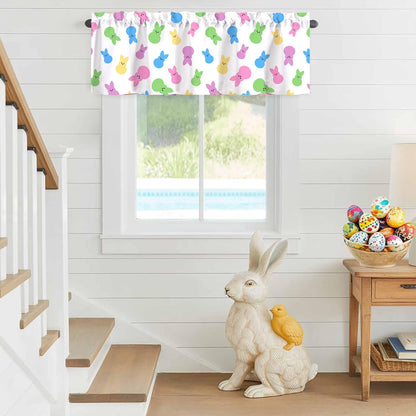 Limike Kitchen Valances for Windows 54" x 18", Colorful Bunny Kitchen Curtains Valances, Decorations for Windows, Cute Window Treatments Drapes for Bedroom Living Room, 1 Panel
