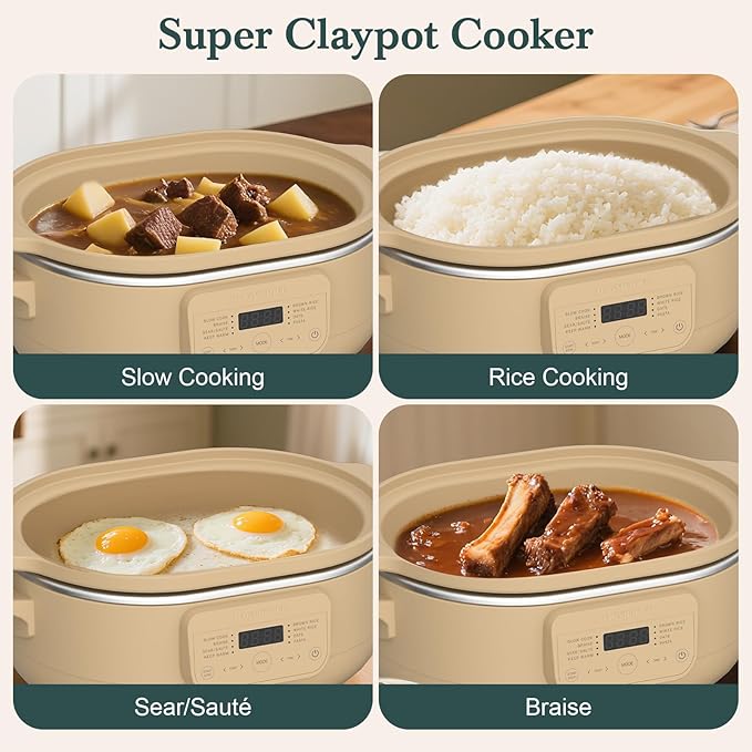 MAGNIFIQUE 4 Quart Programmable Casserole Slow Cooker, 8-in-1 Multi Cooker - Image 4