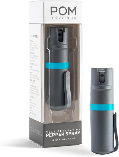 POM Pepper Spray Pocket Clip, Quick Flip Top Safety, Maximum Strength OC Formula by POMIndustries