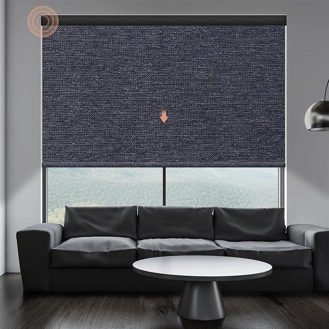 Motorized Roller Shade: 100% Blackout, Electric Blinds, Compatible by Canisteo