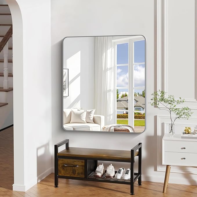 40" x 36"Bathroom Mirror, Decorative Rectangular Vanity Mirror - Image 4
