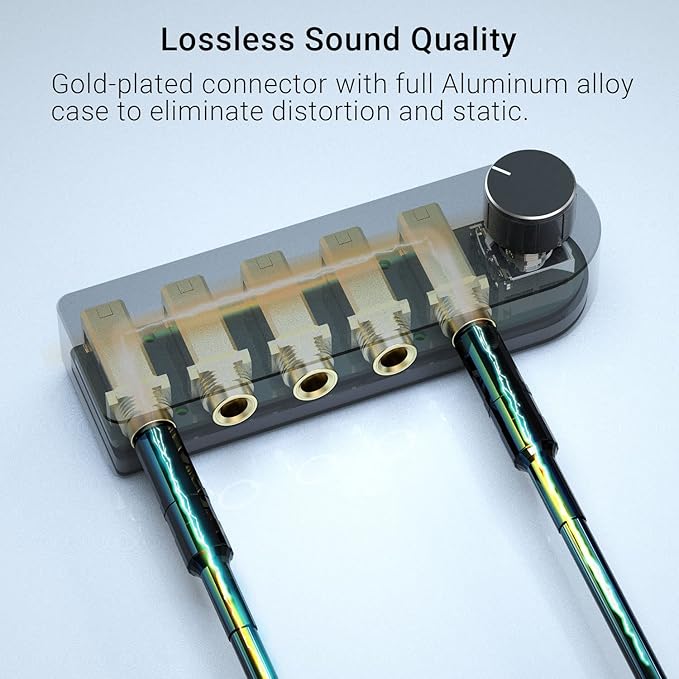 Cubilux Bidirectional 4-Channel 6.35mm Audio Selector, 1x TRS to 4X TRS Stereo - Image 5