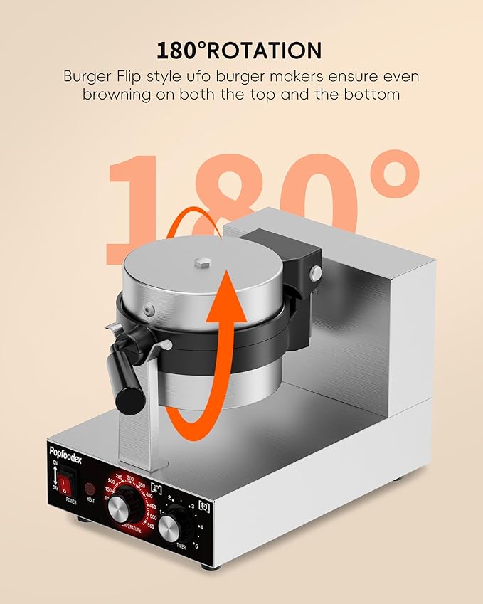 Ufo Burger Maker Machine, 110V Electric Ufo Sandwich Maker w/Adjustable - Image 5