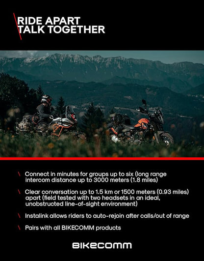 BIKECOMM BK-S2 Motorcycle Bluetooth Headset Intercom – 1200M Range Wireless - Image 4