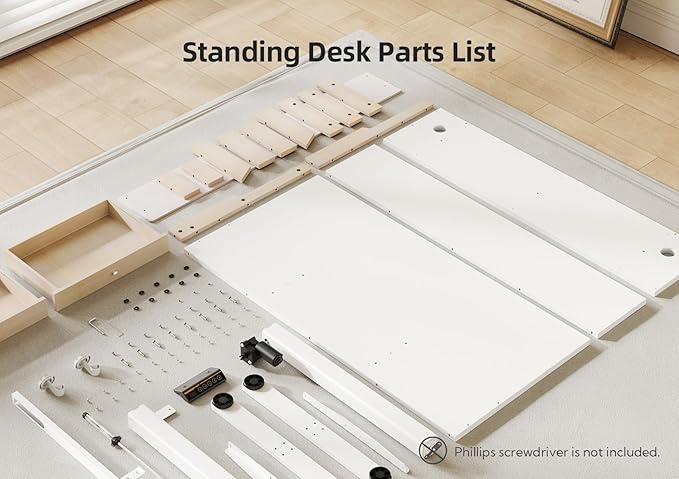 Claiks Standing Desk with Drawers, Electric Adjustable Standing Desk Adjustable - Image 7