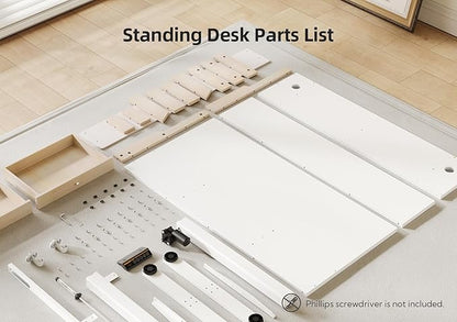 Claiks Standing Desk with Drawers, Electric Adjustable Standing Desk Adjustable - Image 7