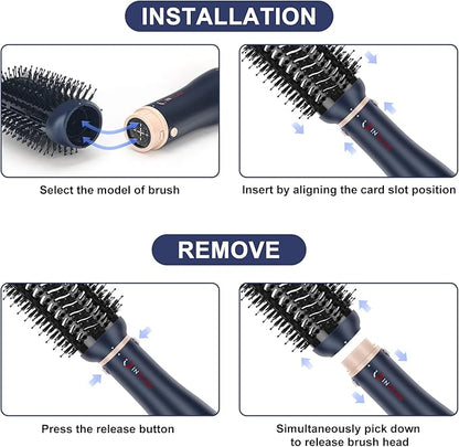 Hair Dryer Brush Set, IG INGLAM 4 in 1 Blowout Brush, Negative Ion Detachable - Image 3
