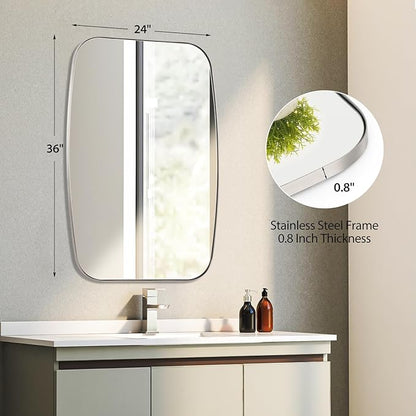 Brushed Nickel Bathroom Mirror, Living Room - Image 2