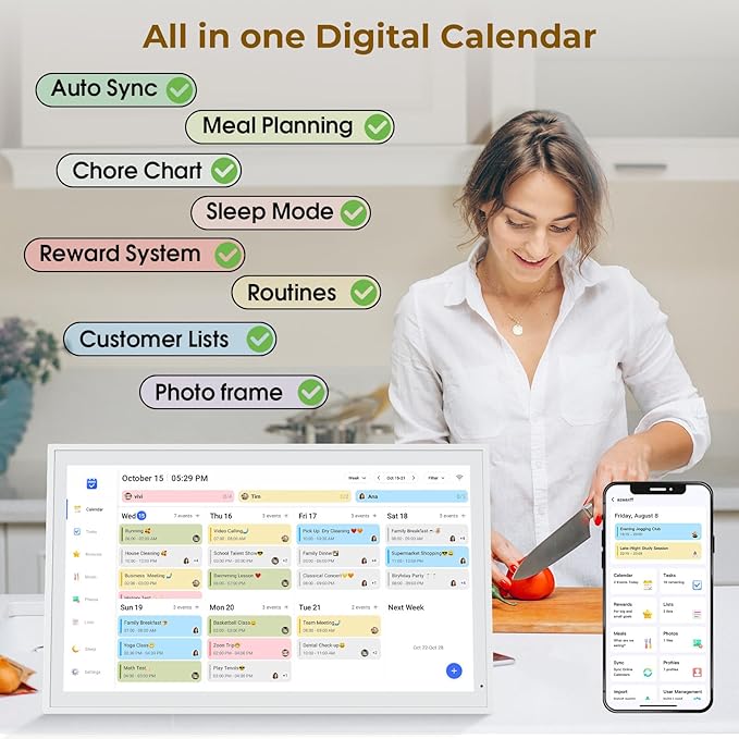 Digital Calendar, 21.5" Electronic Calendar - Image 3