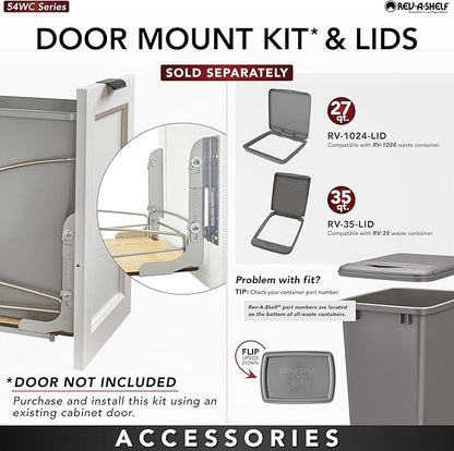 Rev-A-Shelf Steel Bottom Mount Single 35 Quart 8.75 Gallon Waste Bin Trash - Image 5