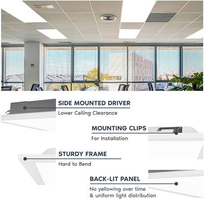 LUXRITE 2x4 FT LED Flat Panel Light, 5CCT Color Selectable 3000K 3500K 4000K - Image 4