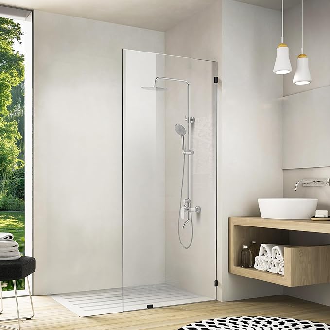 Bathroom Shower Door 30.5" W x 78.75" H, Frameless Fixed 3/8" Thick Clear by Danmeiwying