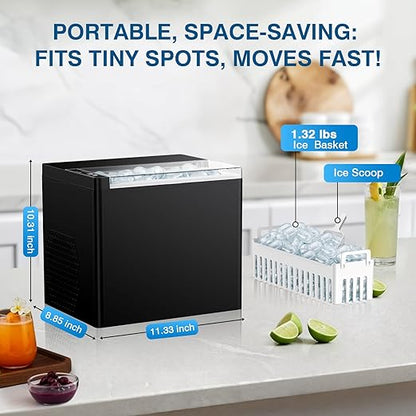 Ice Makers Countertop, 9 Ice Cubes in 6 Mins Portable Ice Maker, 2 Sizes of - Image 5