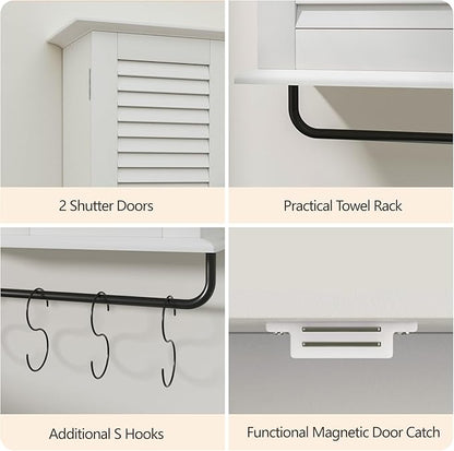 Bathroom Wall Cabinet, Over The Toilet Storage Cabinet, Wooden Wall Cabinet - Image 4