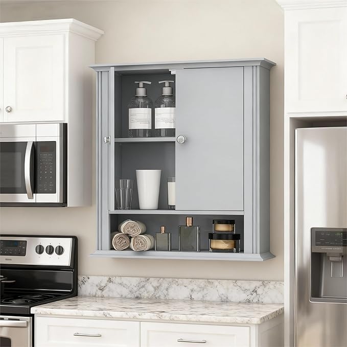 Wall Mounted Bathroom Cabinet Wooden Storage Cabinet - Image 6