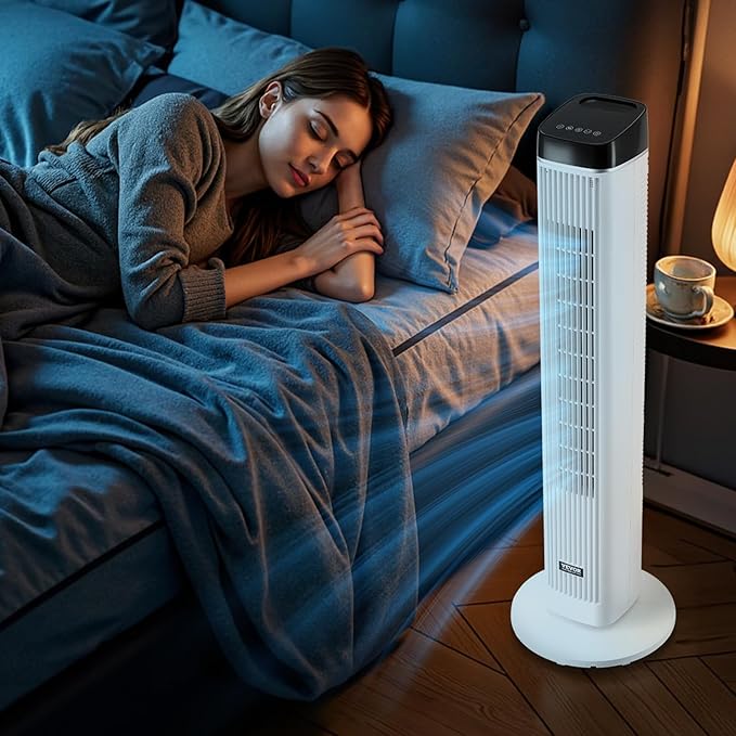 VEVOR Tower Fan, 22 ft/s Velocity Quiet Floor Fan, 70° Oscillating Fans - Image 8