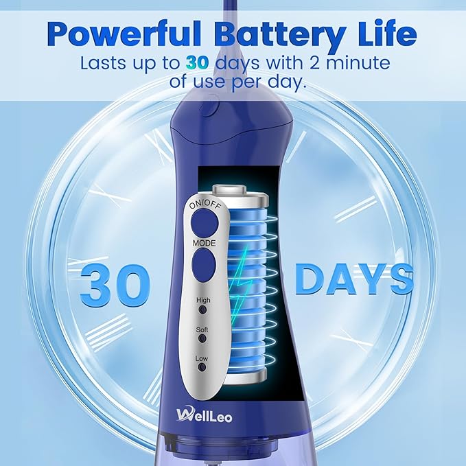 WellLeo Water Flossers for Teeth, Portable Oral Irrigator Rechargeable Water - Image 3