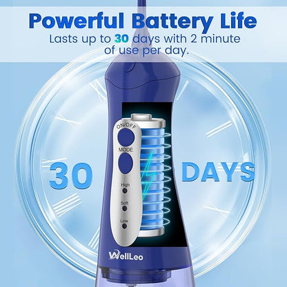 WellLeo Water Flossers for Teeth, Portable Oral Irrigator Rechargeable Water - Image 3