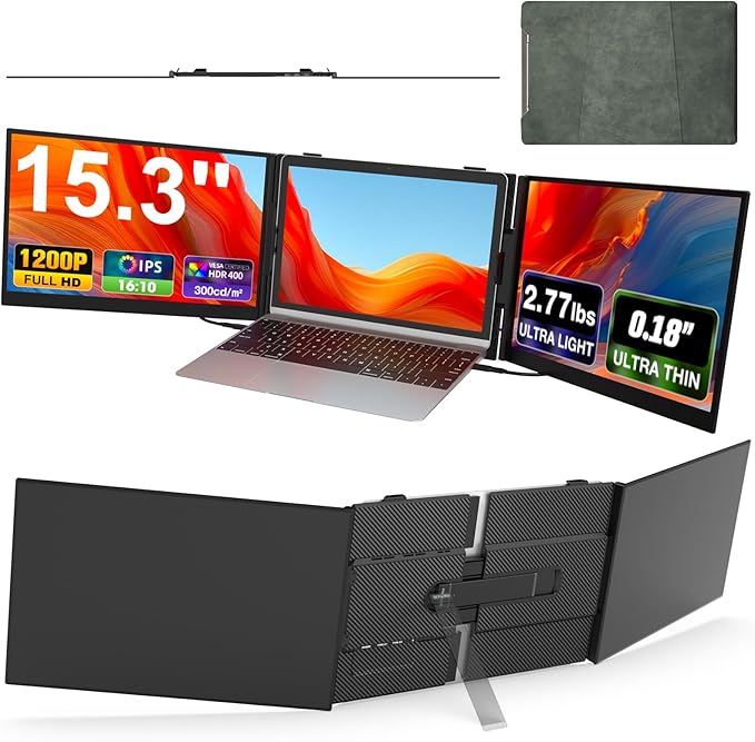 Laptop Screen Extender, Ultra-Thin 15.3" FHD 1200P 16:10 Portable Monitor by SMISEACOW