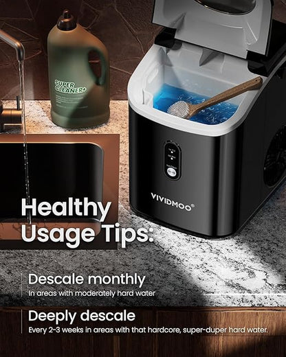 Nugget Ice Maker Countertop, Portable Sonic Pebble Ice Maker - Image 7