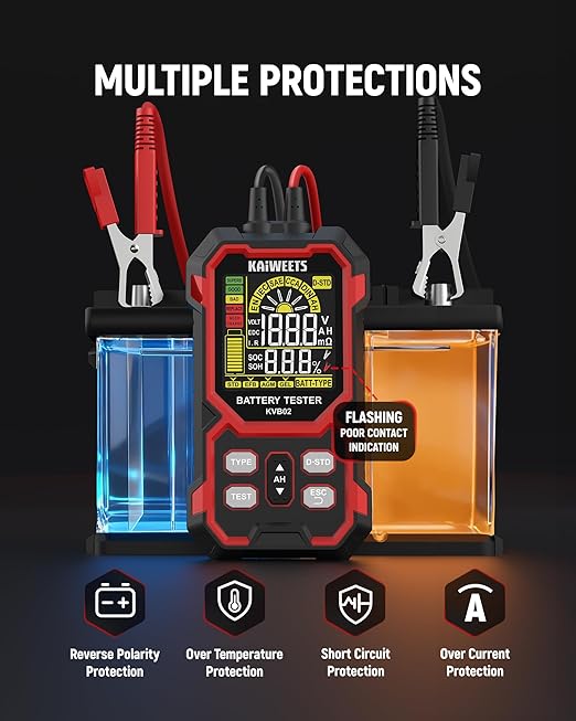 KAIWEETS Car Battery Tester, 12V/24V Automotive Battery Diagnostic Tool - Image 6