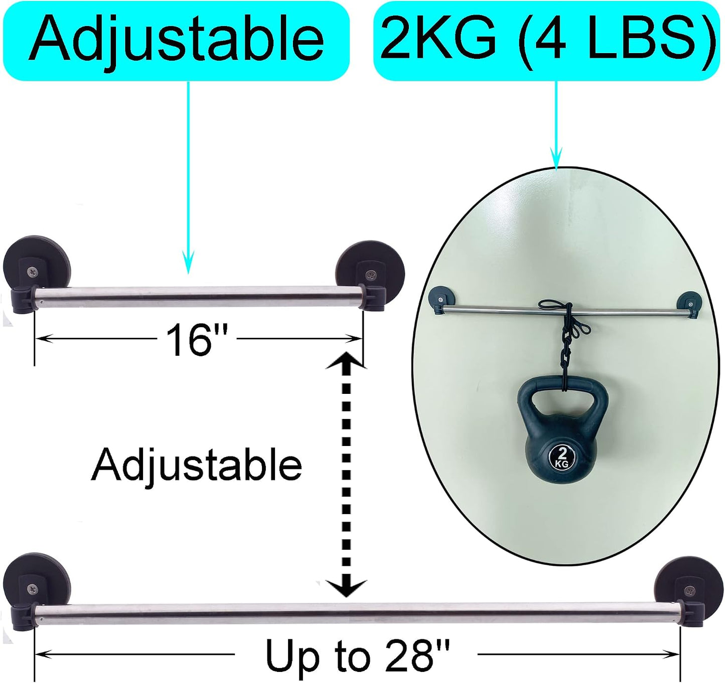 YYST Type A 16-28" Strong Magnetic Curtain Rod, cafe,Sash Rod W/Magnet (Black-1)