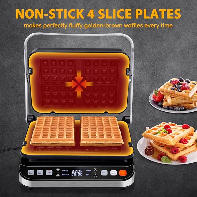 Taylor Swoden Panini Press Waffle Maker, 1600W Electric Indoor Grill - Image 3