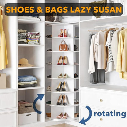 SpaceAid 7 Tier Rotating Shoe Rack Tower, Spinning Shoe Display Lazy Susan - Image 4