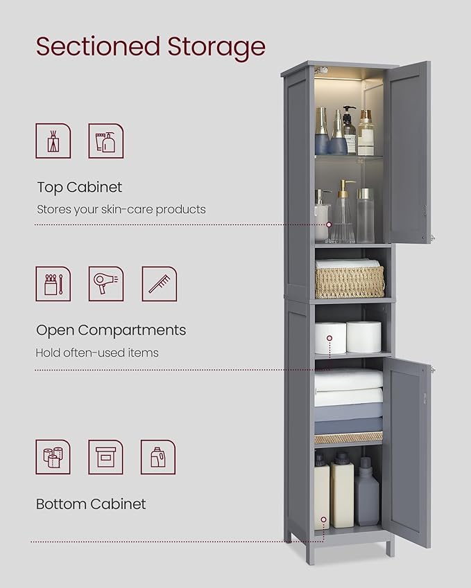 VASAGLE Tall Storage Cabinet - Image 5