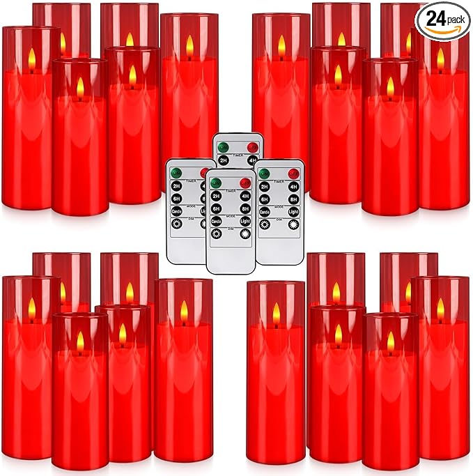 24-Pack Red Flameless LED Candles by Grcdoyvl