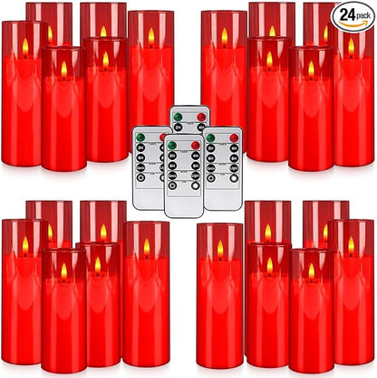 24-Pack Red Flameless LED Candles by Grcdoyvl