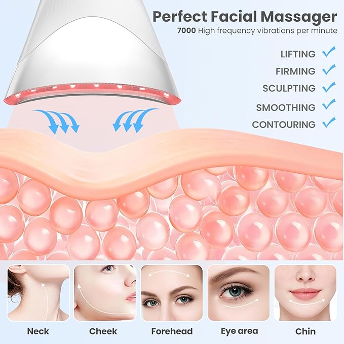 7 Color Light Face and Neck Massager Tool of Double Chin Reducer, Facial - Image 2