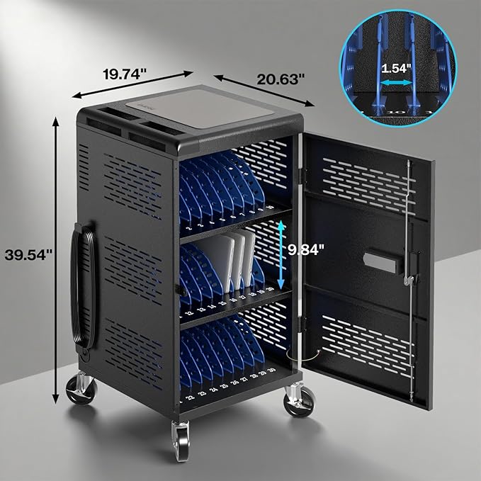 4 Pack | Fully Assembled 30 Bay Multi Device Charging Station - Image 3