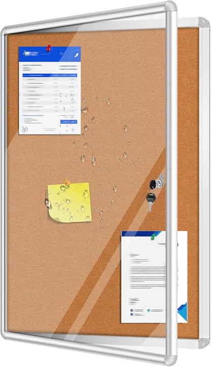 Magula Enclosed Cork Bulletin Board Tamper-Proof Dispaly Case, Aluminium Frame by Magula