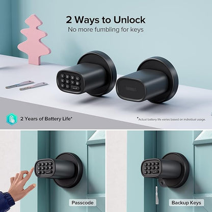 Door Lock Knob with Keypad Keyless Entry Door Knob Electric Coded Indoor Door - Image 2
