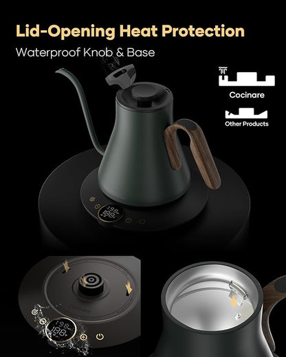 Cocinare FLOW B9 Gooseneck Electric Kettle, Precise Temperature Control - Image 7
