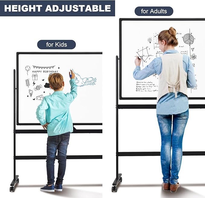 Dry Erase Whiteboard Easel on Wheels - Image 2
