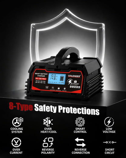25a car battery charger 12v/24v lead acid &, package contents