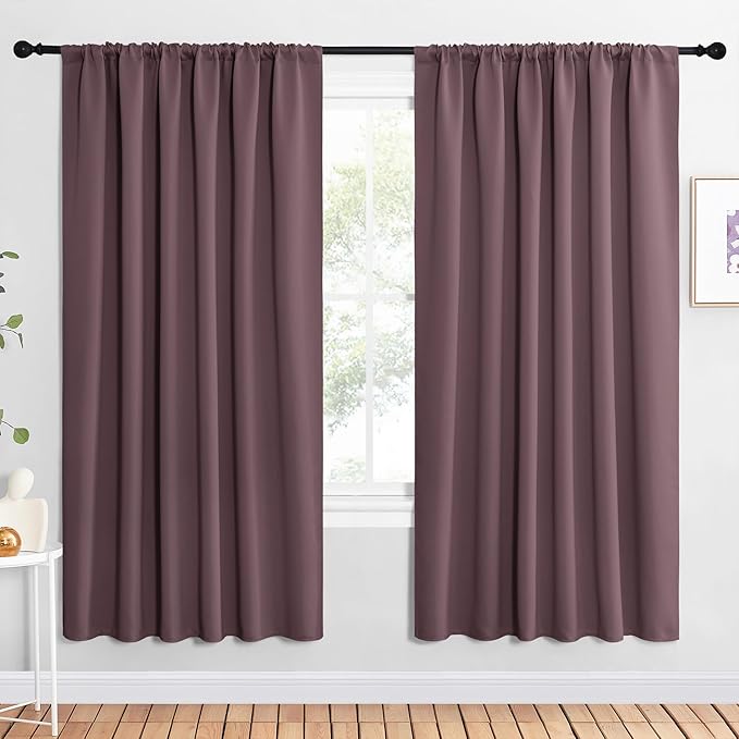NICETOWN 2 Panels Blackout Curtains, Rod Pocket Window Curtains Room Darkning by NICETOWN