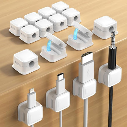 16 Pack Magnetic Cord Organizer Holder, Strong Adhesive Desk Cable Management by Costop