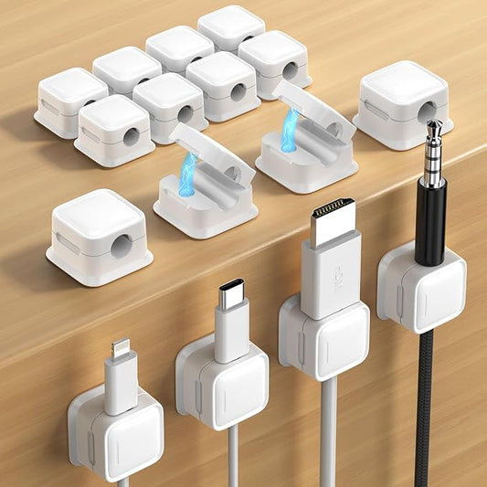 16 Pack Magnetic Cord Organizer Holder, Strong Adhesive Desk Cable Management by Costop